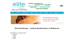 Desktop Screenshot of elitemyotherapy.com.au